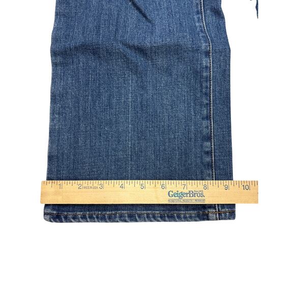 Talbots Jeans Womens 12 Blue Barely Boot Curvy Stretch Denim Distressed Casual - Picture 9 of 9